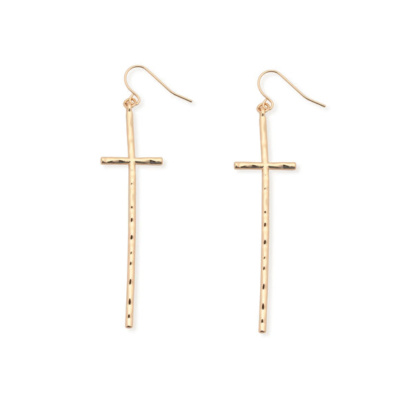 Ada - Gold Hammered Thin Cross