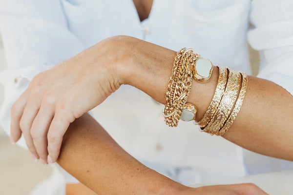 Kelly - Gold Hammered Cuff