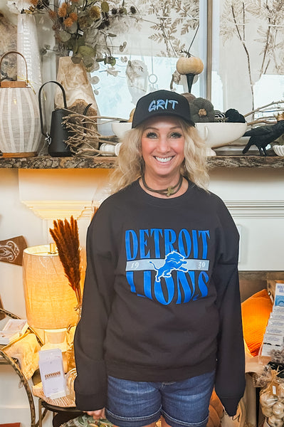 Detroit Lions 1930 Crewneck in Black