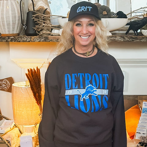 Detroit Lions 1930 Crewneck in Black