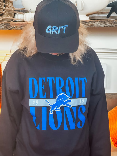 Detroit Lions 1930 Crewneck in Black