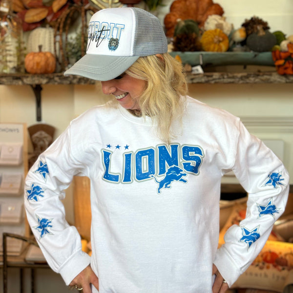 Detroit Lions Crewneck in White