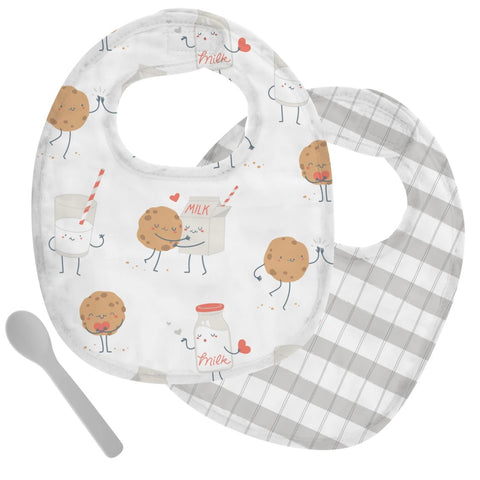 Milk & Cookies Spoon Bib Set