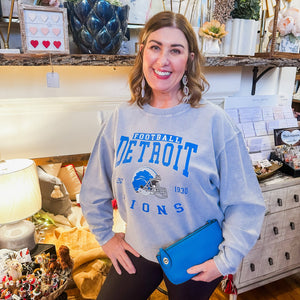 Detroit Lion Helmet Ribbed Crewneck