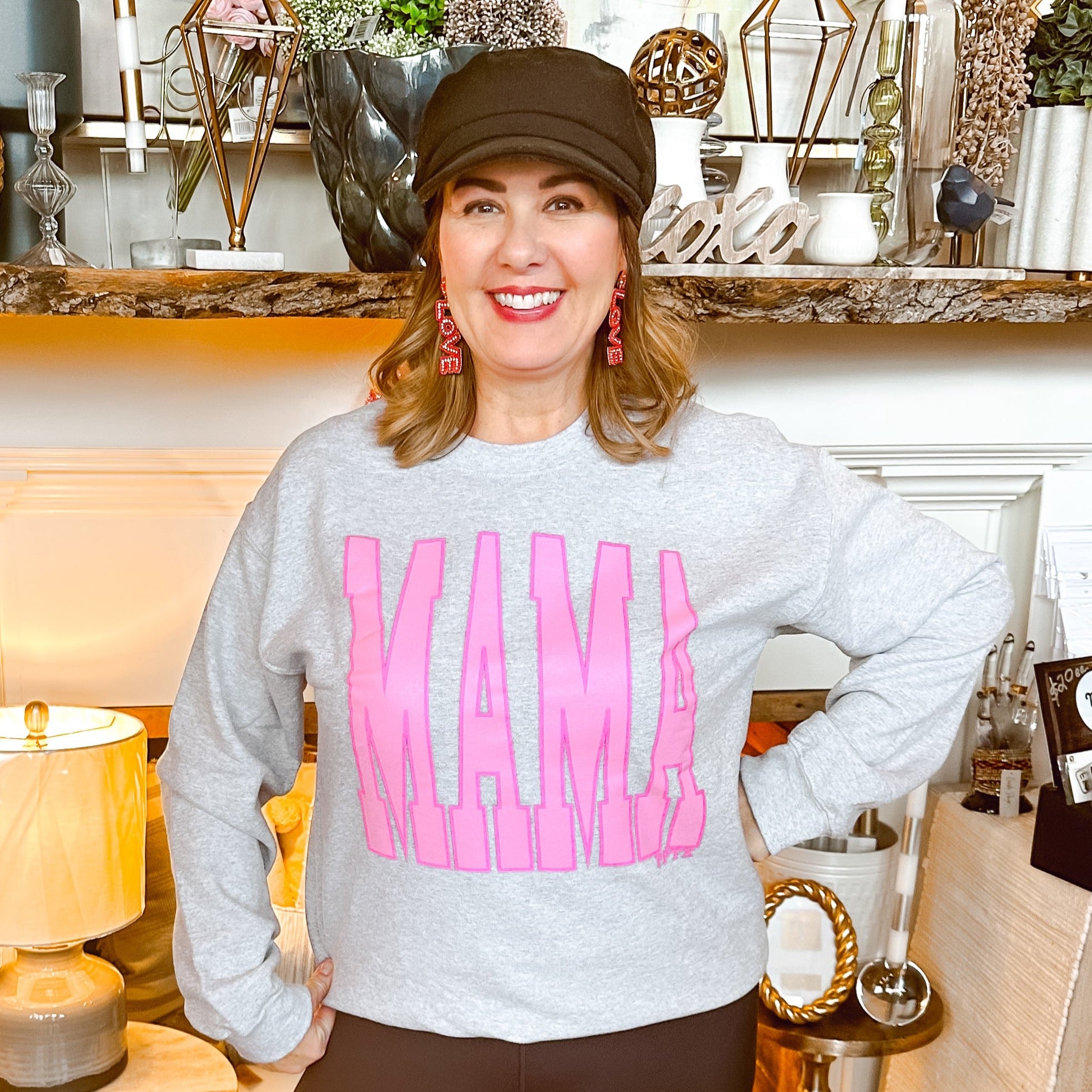 Mama Crewneck in Gray