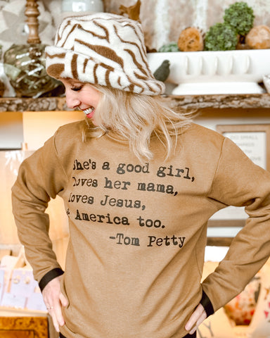 Tom Petty Crewneck - Brown