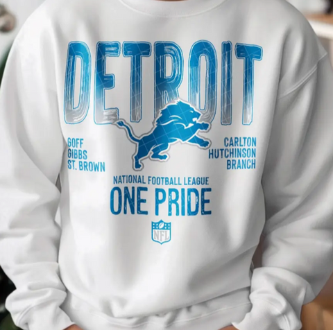 Detroit "One Pride" Crewneck in White