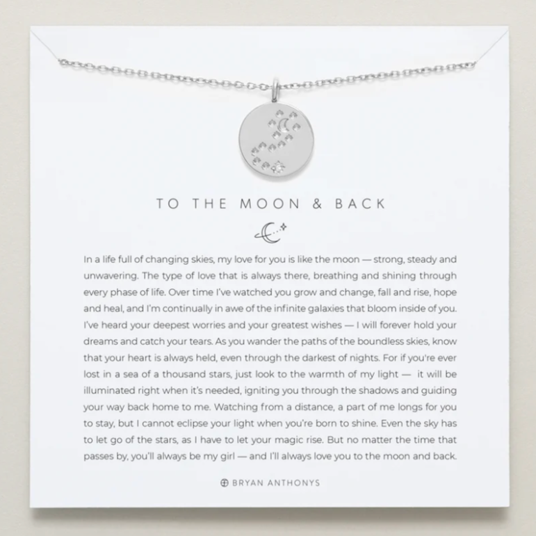 To The Moon And Back Necklace Silver