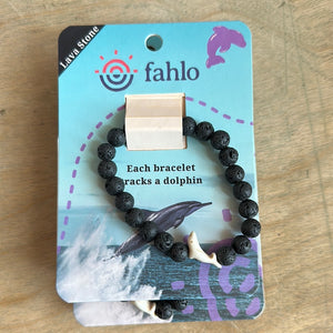 Dolphin bracelet lava stone