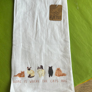 Home is where the cats are yea towel