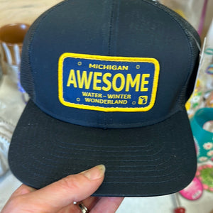 Michigan Awesome Trucker Hat Navy