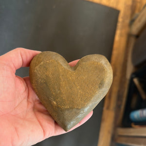 Wood hand carved heart