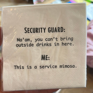 Security Guard Cocktail Napkin