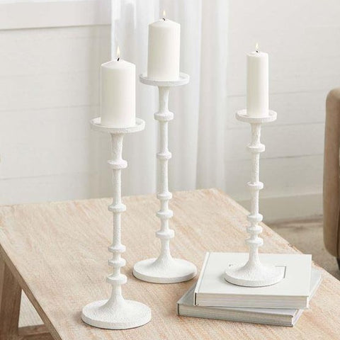 White Metal Candle Holders