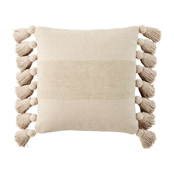 Tan Square Tassel Pillow