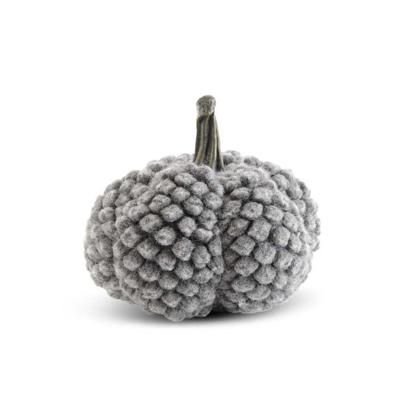 Gray Pom Pom Pumpkin 7"