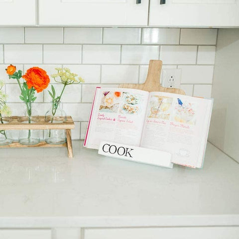 White Wood Cookbook Holder