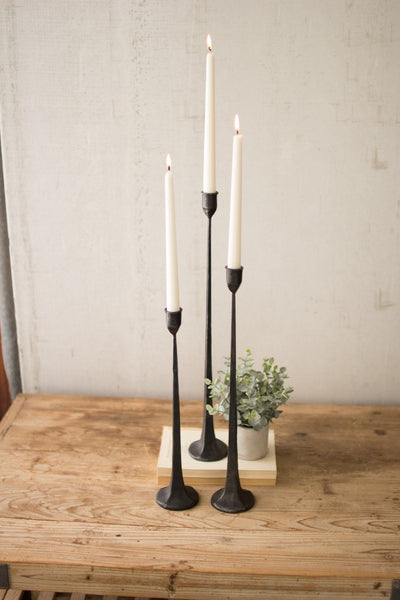 S/3 Cast Iron Candle Holders