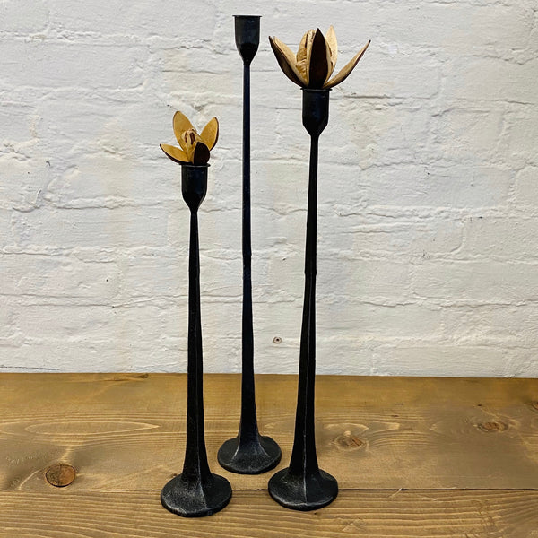 S/3 Cast Iron Candle Holders