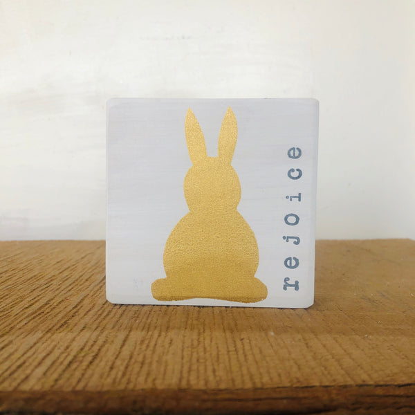 Gold Bunny Word Art