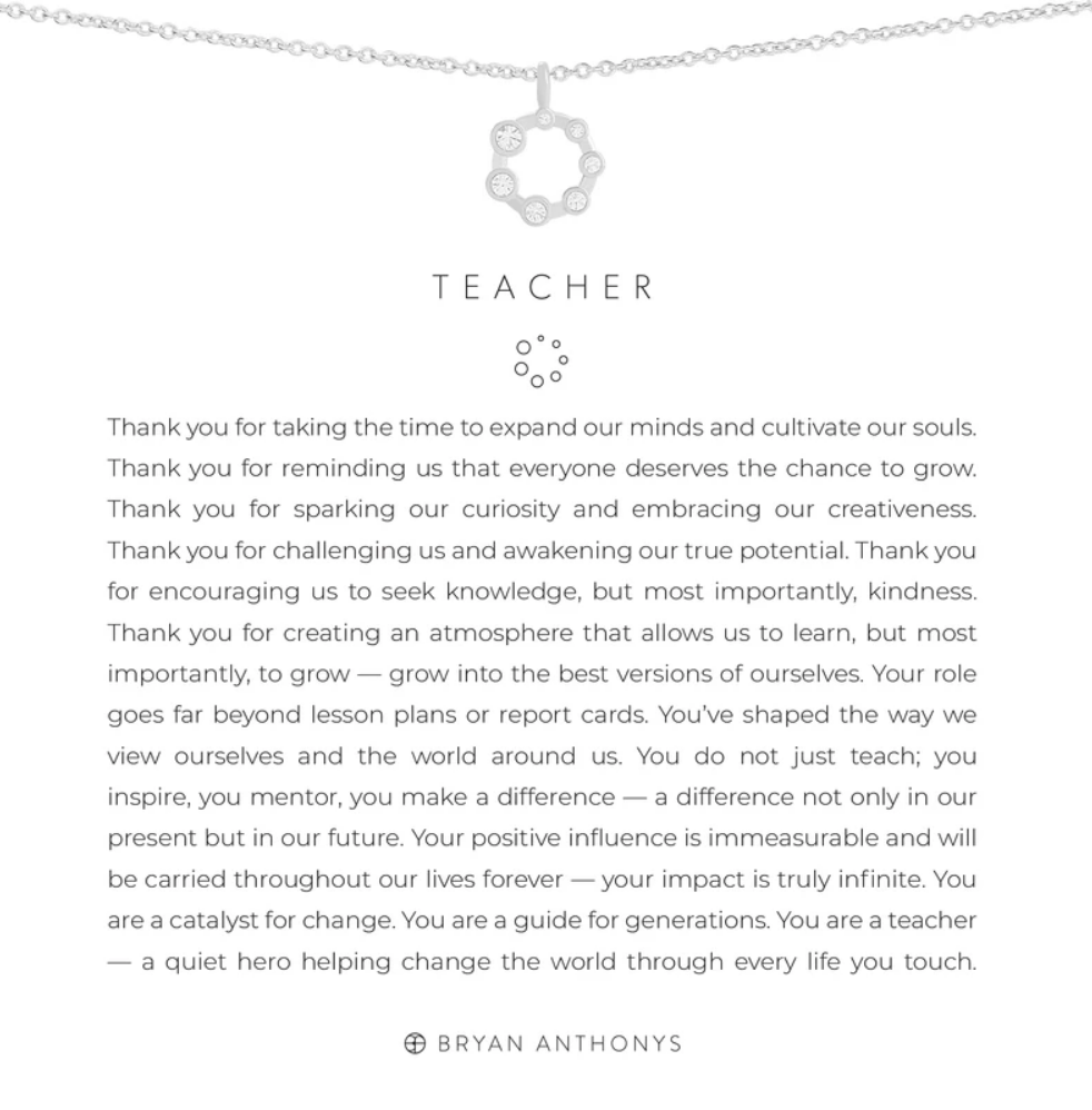 Teacher Sentiment Necklace