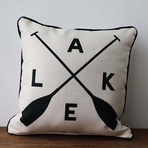 Lake Oars Corded Natural Pillow