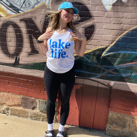 Lake life tank white