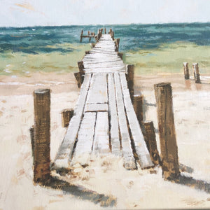 Beach Dock canvas 14 x 14