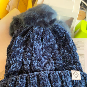 Navy Chenille Hat