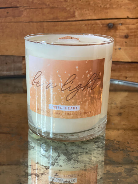 Amber Heart Candle