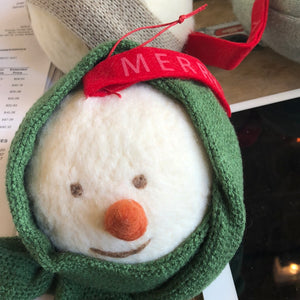 Merry snowman snowman head ornament large