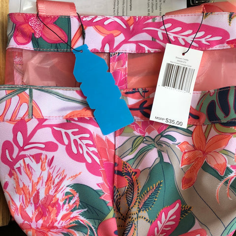 Shower caddy - rain forest canopy coral