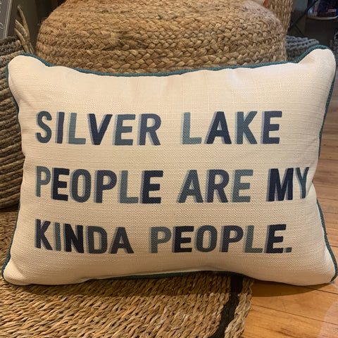 Silver Lake People are My Kinda People Pillow Corded Beige