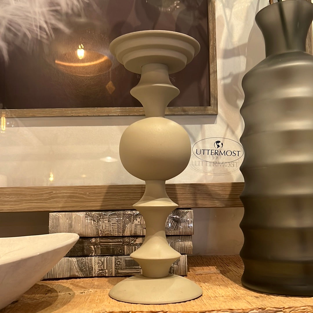 Beige matte candlesticks