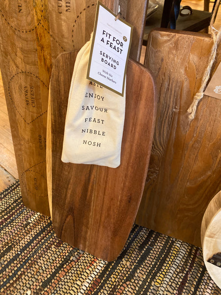 Wood Long Charcuterie Board 8” x 22”