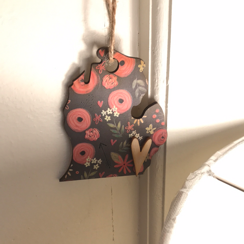 Valentine wood ornament