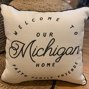 Welcome to our Michigan Home pillow