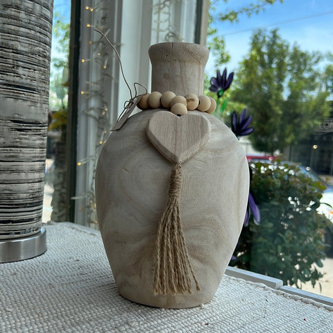 Paulownia Beaded Vase Heart