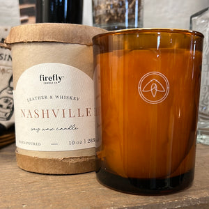 Leather & Whiskey Nashville candle 10 oz