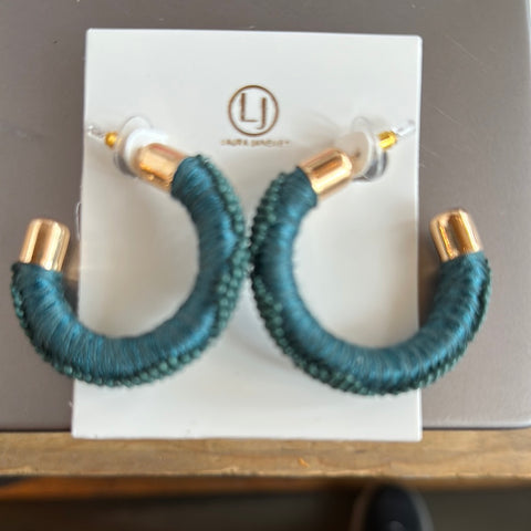Slate Blue Half Hoop Earrings