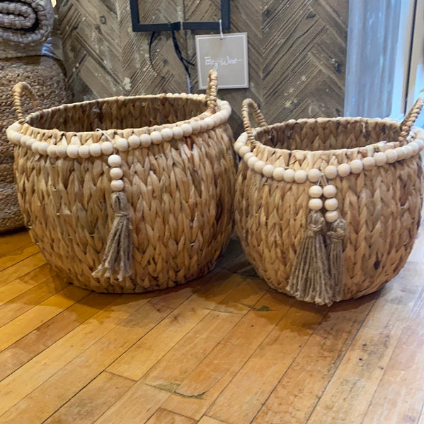 Water Hyacinth Bead Baskets