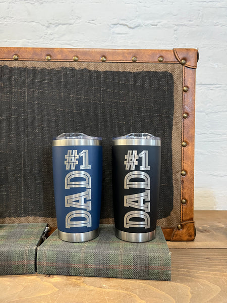 #1 Dad 20oz Tumbler blue
