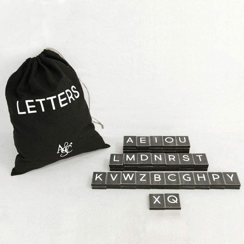 Black White Letters 70 piece
