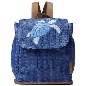 Straw mini Backpack Regatta turtle blue
