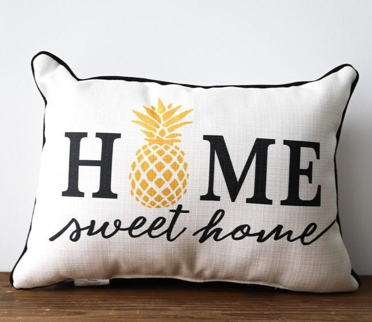 HOME with pineapple Pillow Rectangular corded
